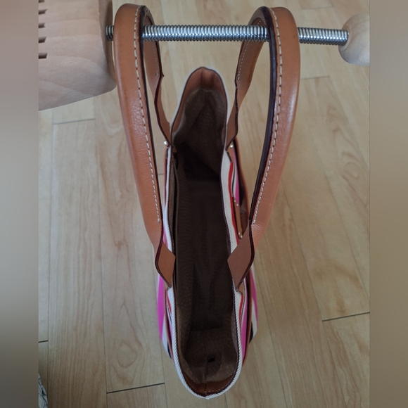 Kate Spade New York Oak Island Stripe tote bag 17 x 11 BEAUTIFUL PINK BAG - Picture 3 of 16